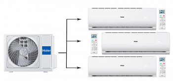 Мульти сплит-система на 3 комнаты Haier Leader Super Match 3U70S2SR5FA/AS07TS6HRA-M/AS12TS6HRA-M*2шт с установкой